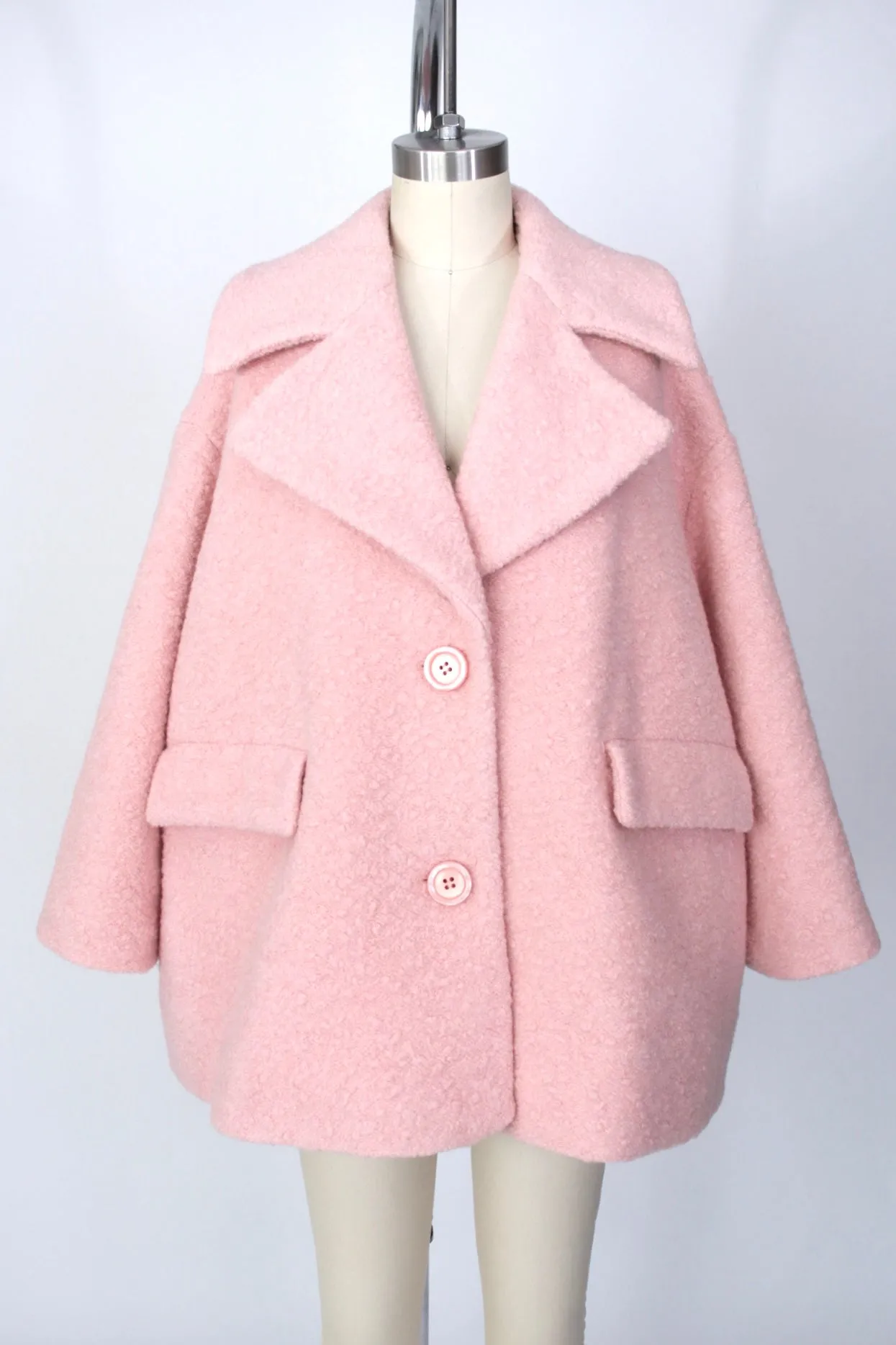 Ganni Fenn Bouclé Swing Coat