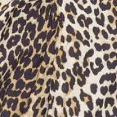 Ganni Printed Cotton Poplin Peplum Tie Blouse in Leopard