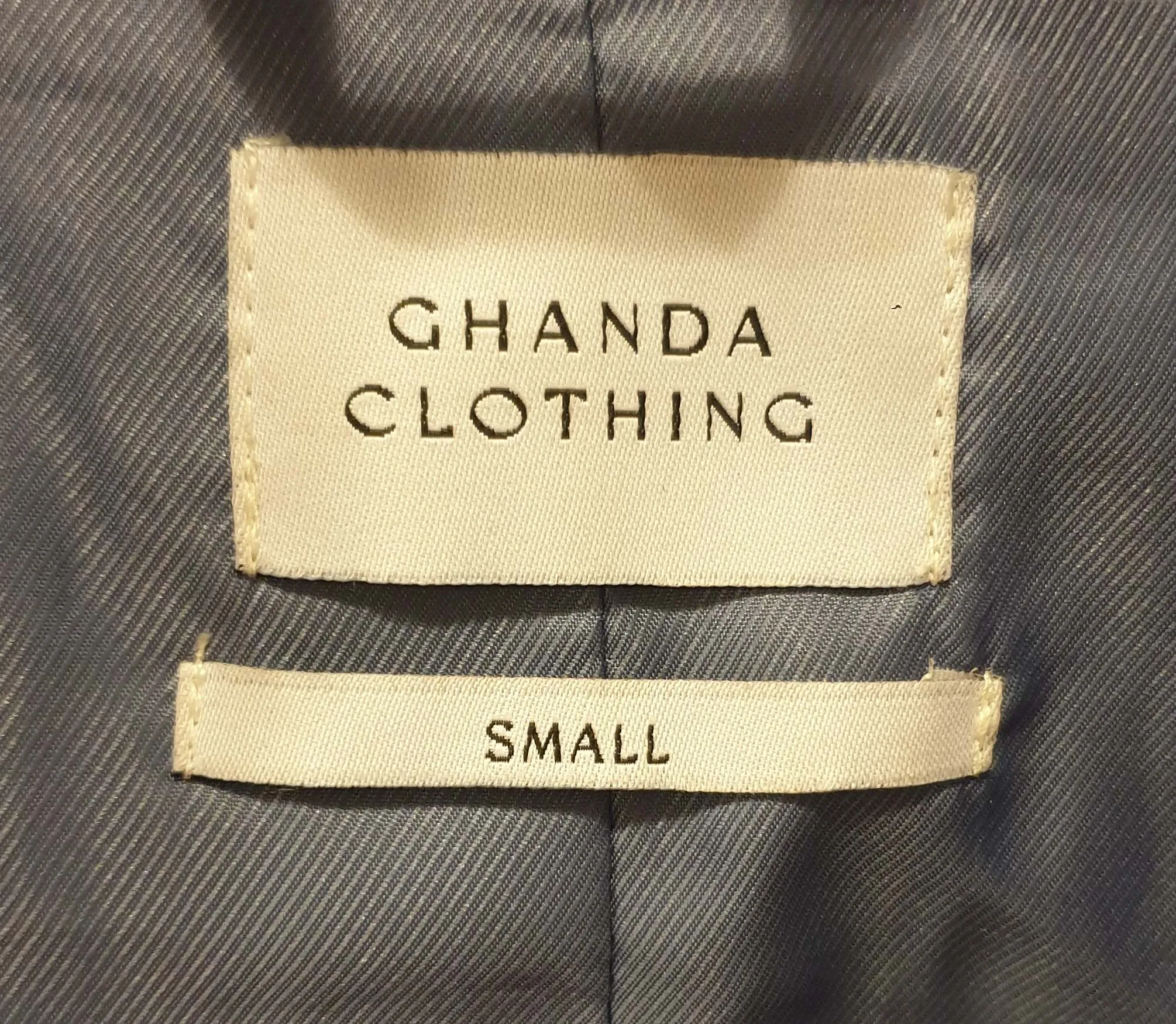 Ghanda wool mix blue and grey plaid coat size S