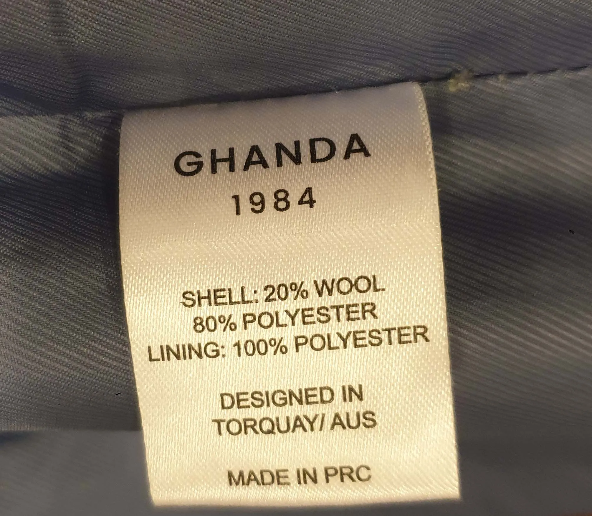 Ghanda wool mix blue and grey plaid coat size S