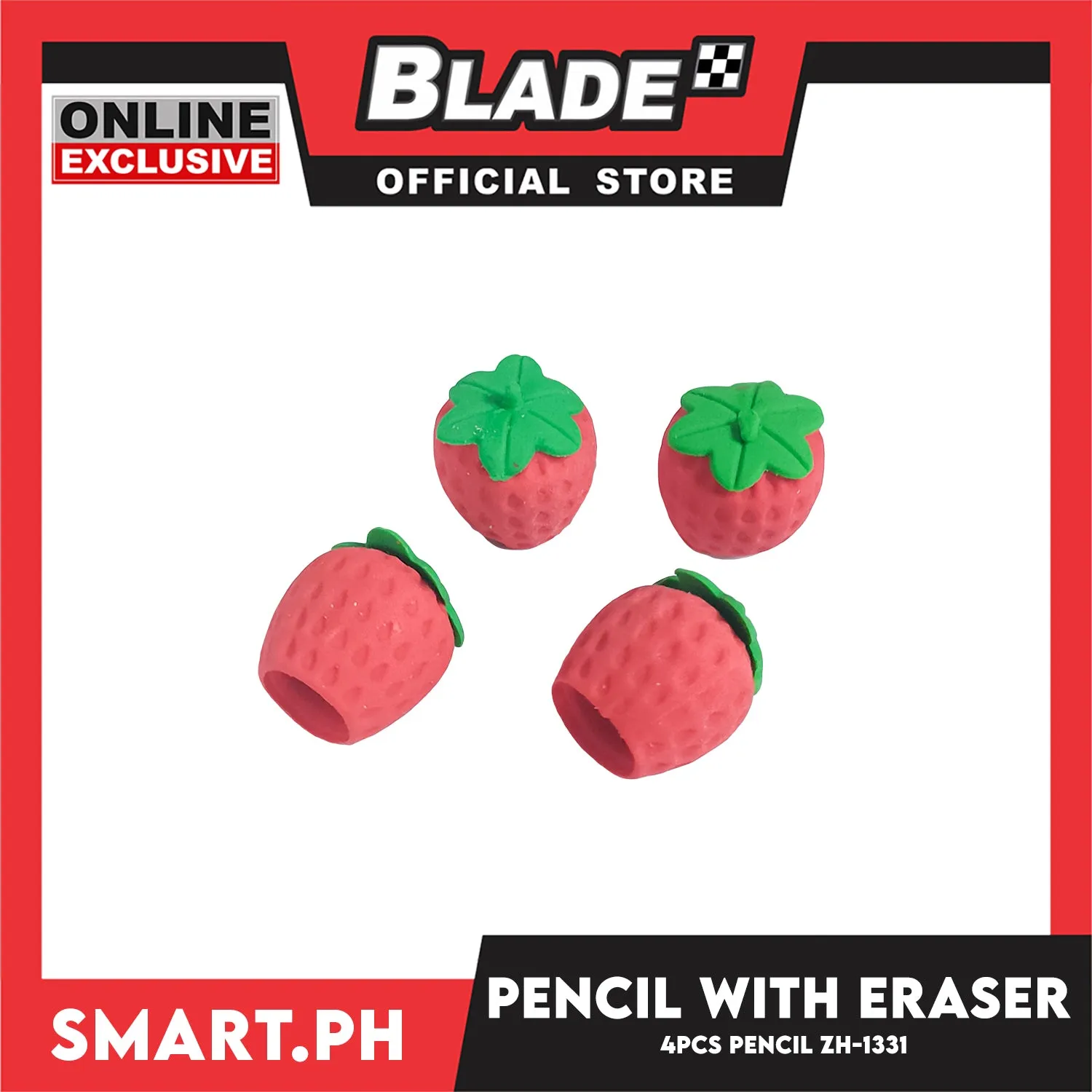 Gifts Pencil with Eraser Set of 4pcs ZH-1331 (Assorted Colors)