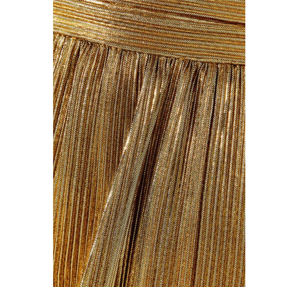 Gold Plissé Pants