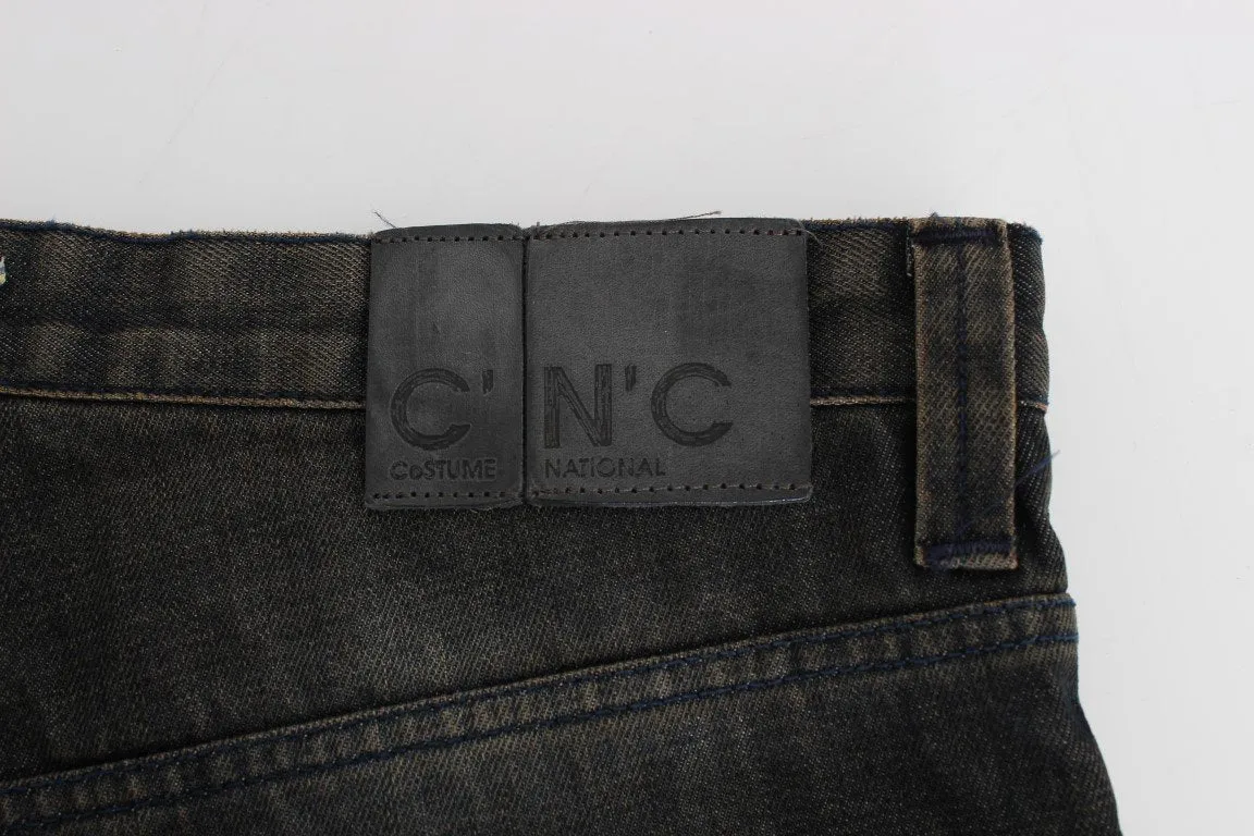 Gray Wash Slim Fit Cotton Denim Jeans