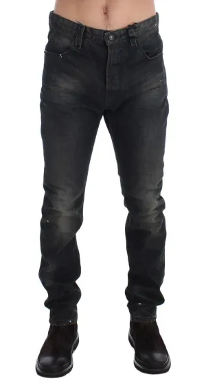 Gray Wash Slim Fit Cotton Denim Jeans