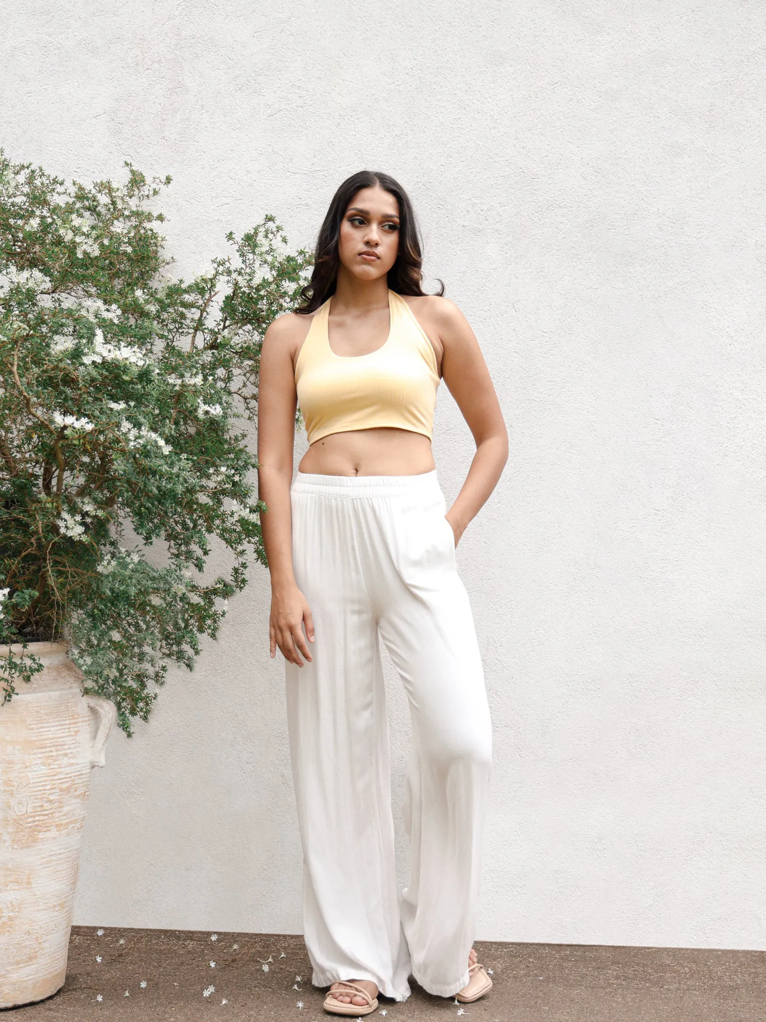 Haulter Neck Back Tie-up Top