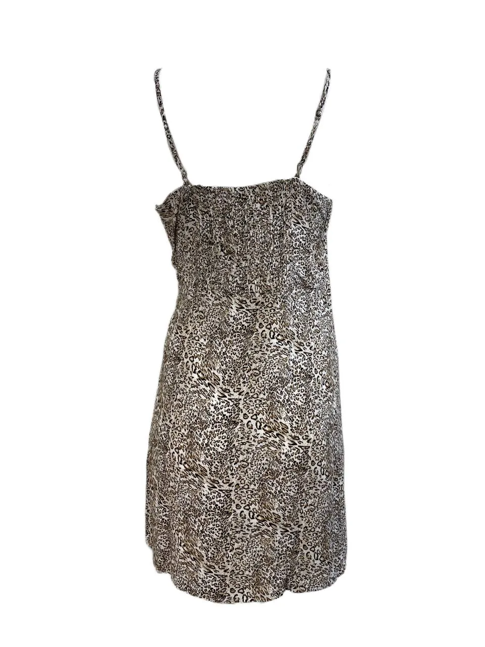 HEARTLOOM Women's Beige Leopard Print Wrap Dress Size M NWT