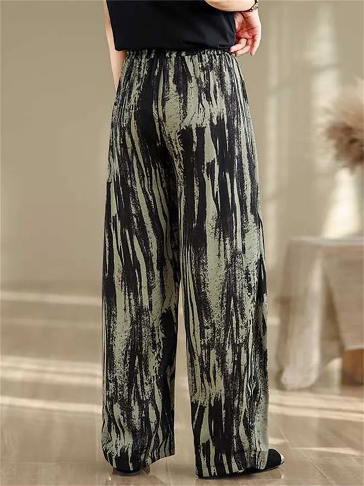High-Rise Ink Tie-Dye Wide Leg Pants for Women