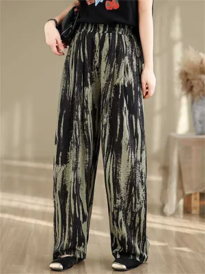 High-Rise Ink Tie-Dye Wide Leg Pants for Women