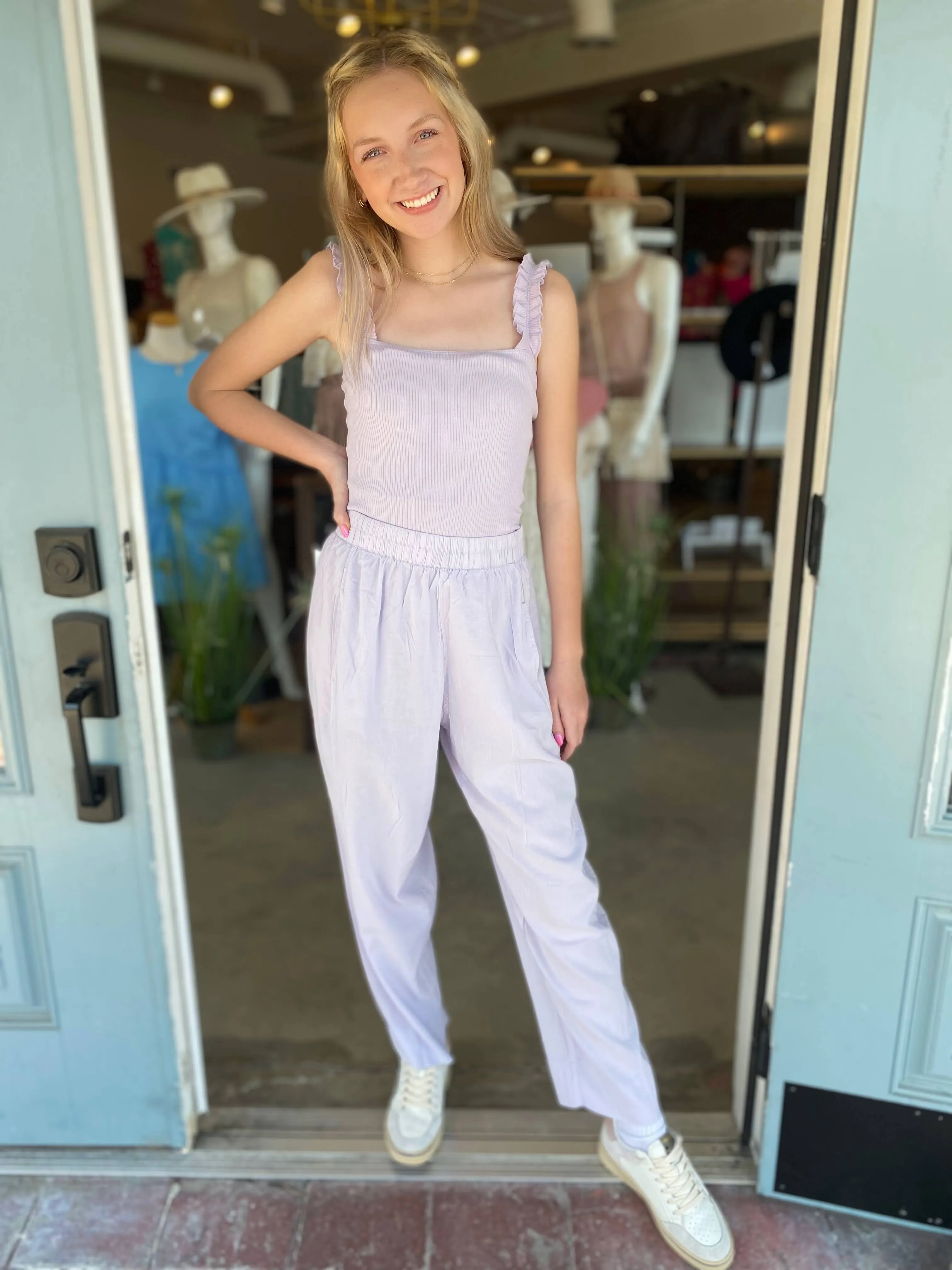 HIGH WAIST WIDE LEG PANTS