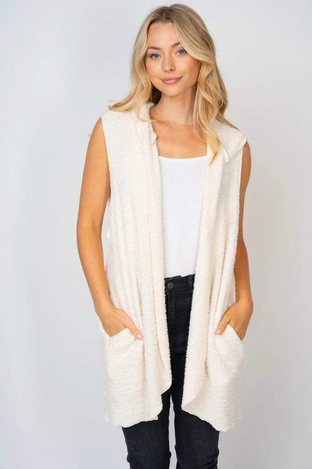 Indie Cozy Soft Hooded Longline Vest w/Pockets (3 colors)