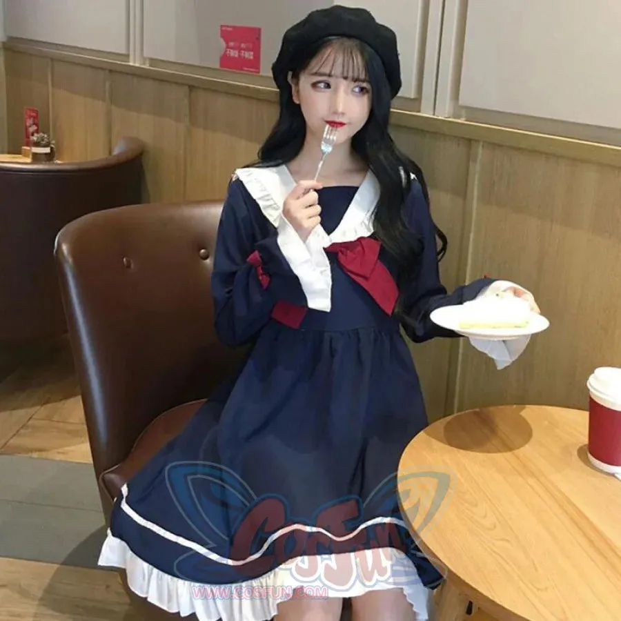 Japanese Frilled Sailor Collar Dress mp006030