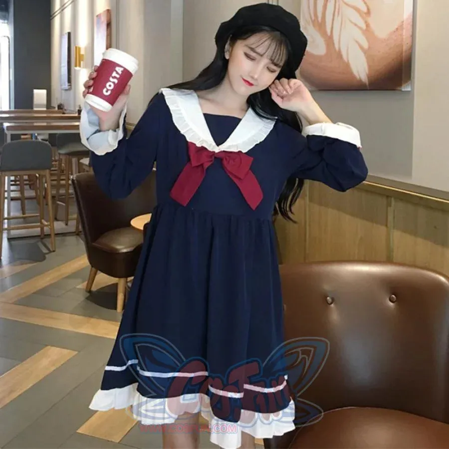 Japanese Frilled Sailor Collar Dress mp006030