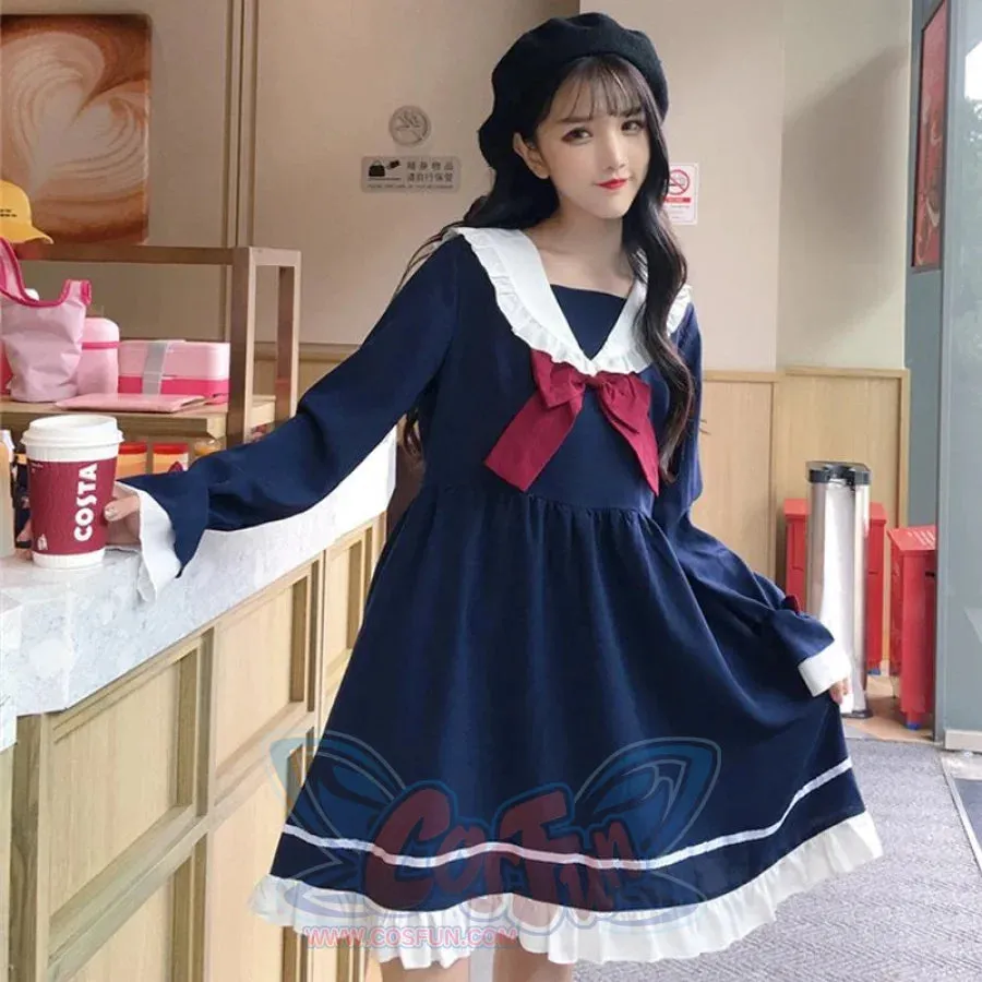 Japanese Frilled Sailor Collar Dress mp006030