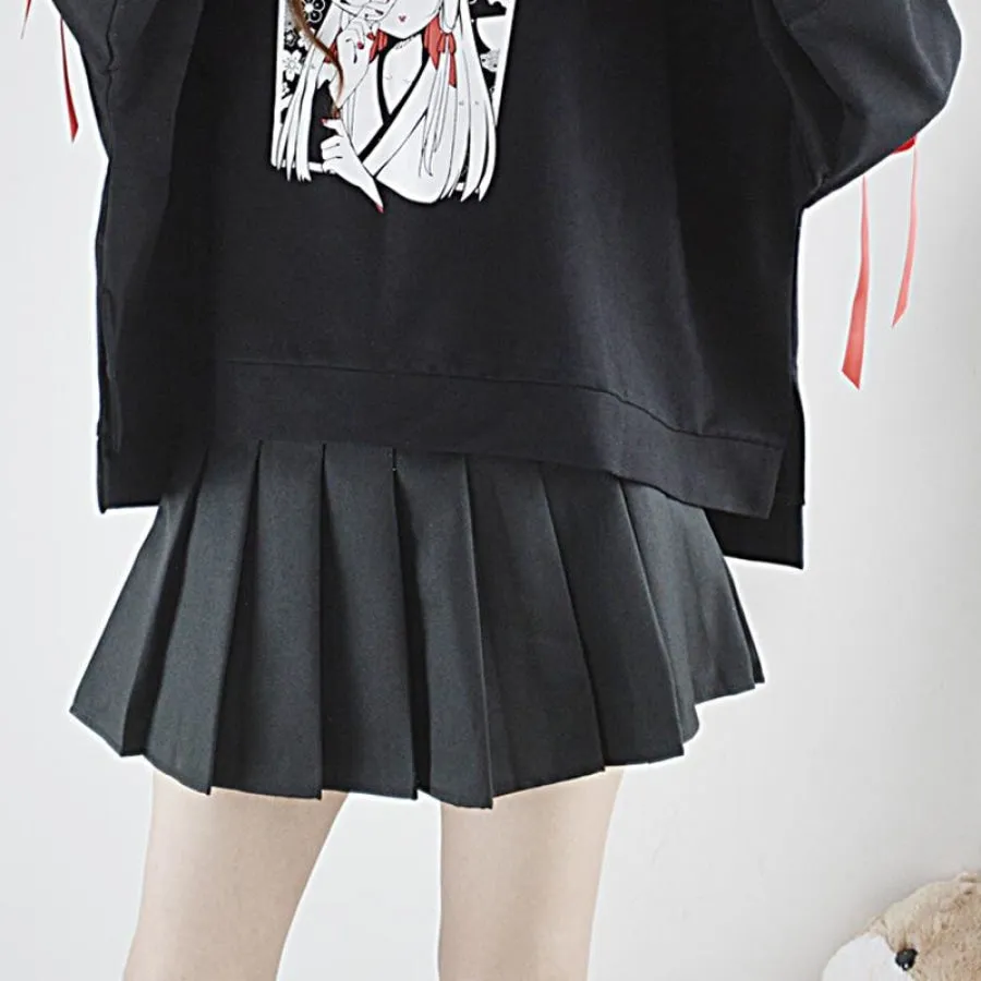 Japanese Solid Pleated College Style Mini Skirt J40230