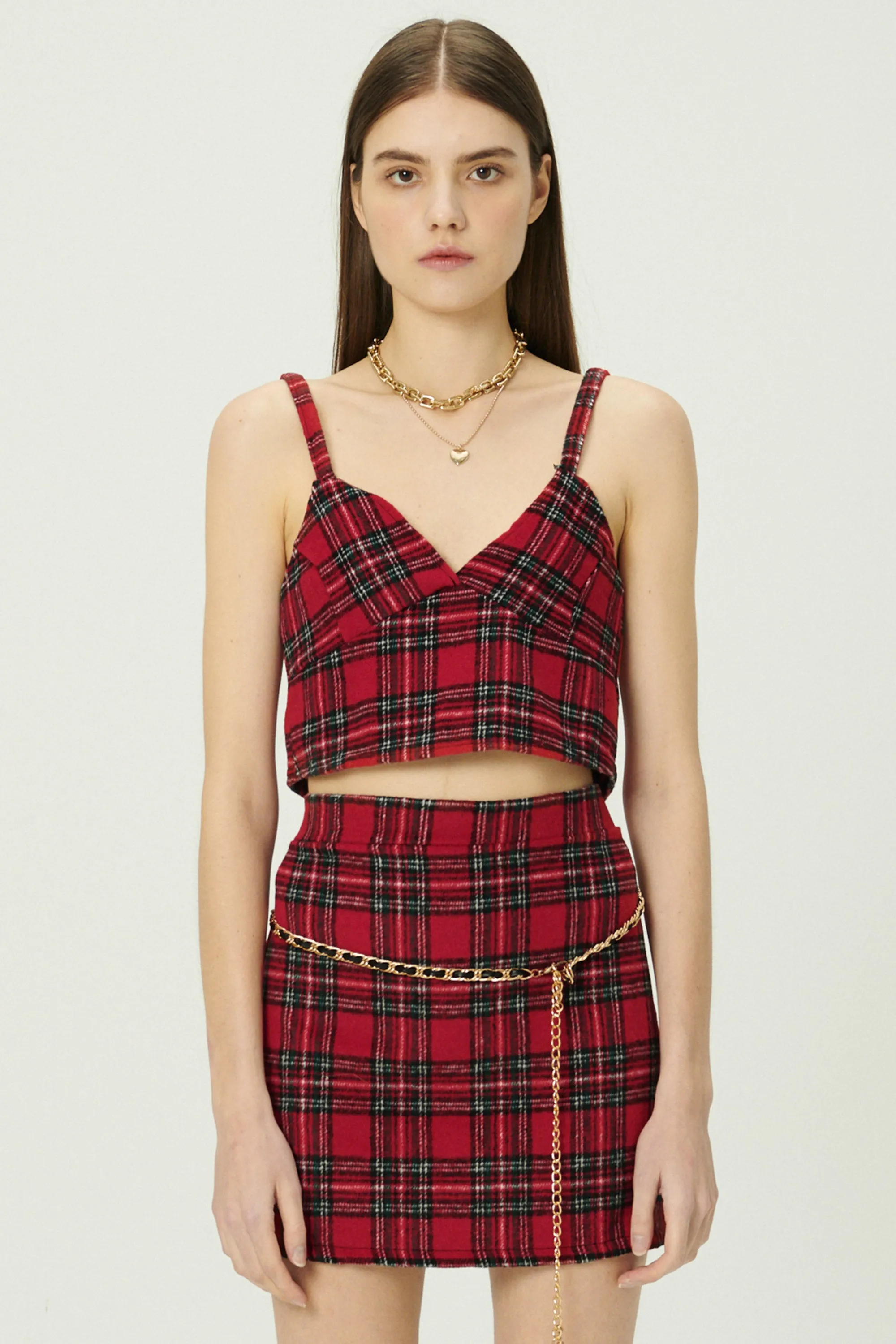 Jasper Sleeveless Cami Top in Plaid