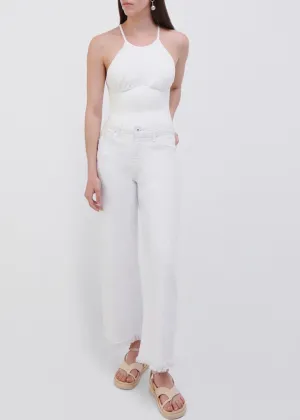 Jude High Rise Wide Crop (Distressed White)