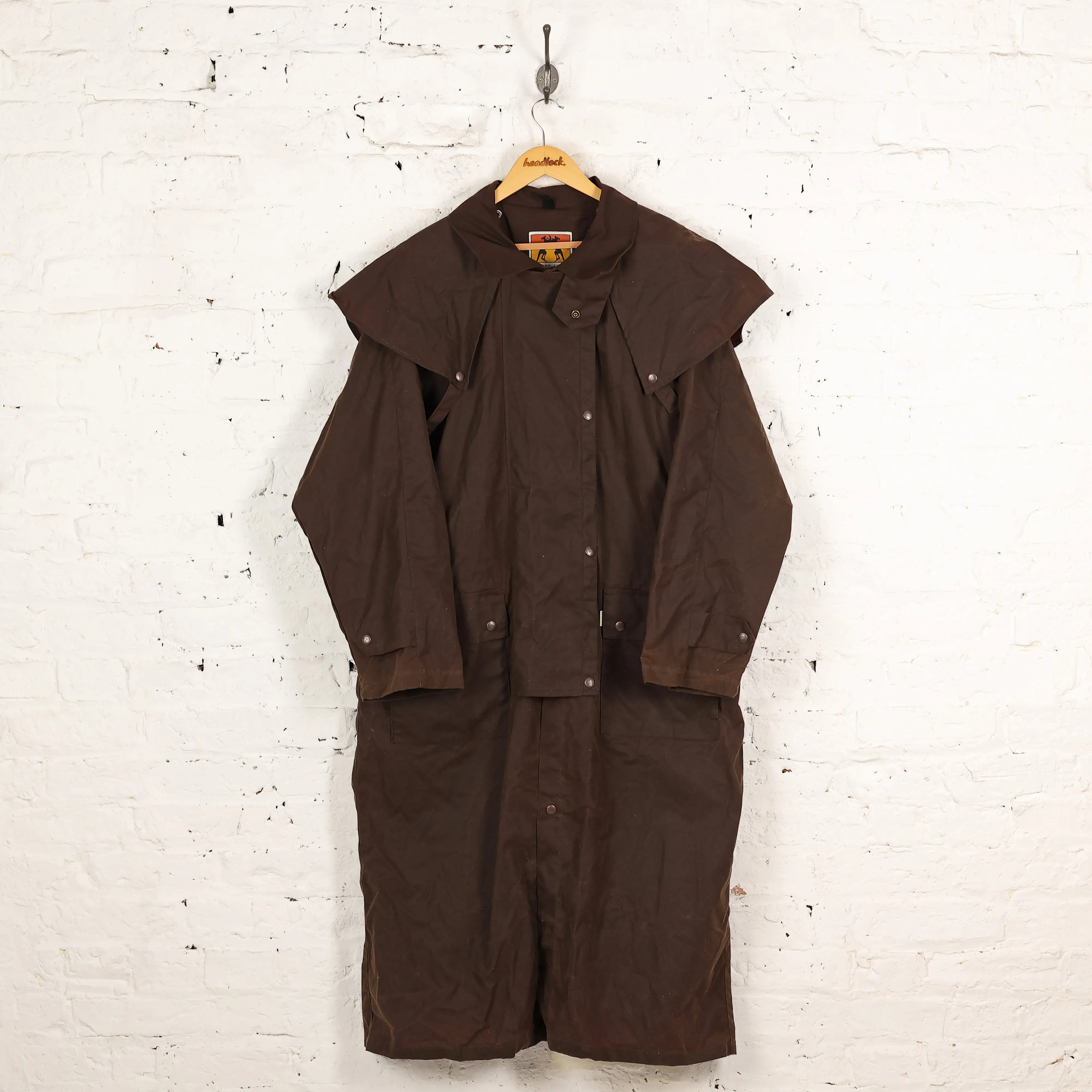 Kakadu Traders Long Wax Jacket - Brown - XL