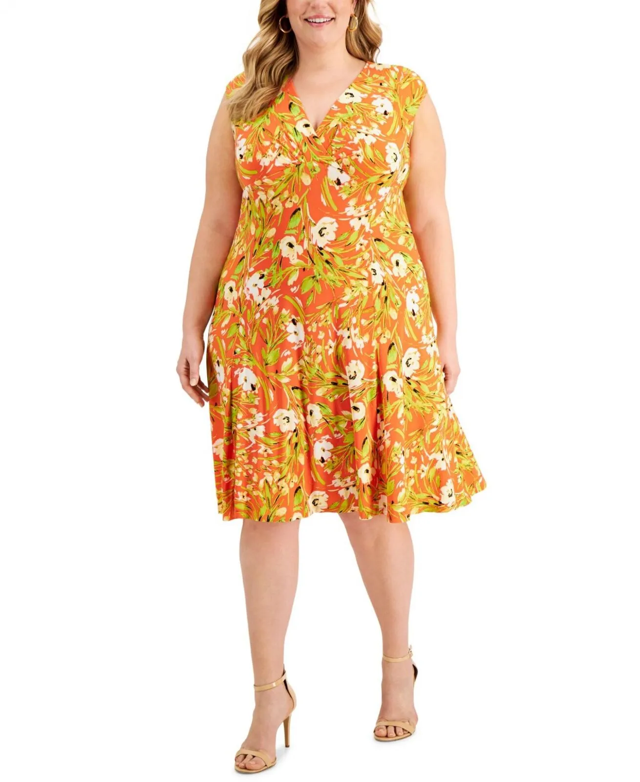 Kasper Women's Plus Size Julie Floral A-Line Dress 10834134