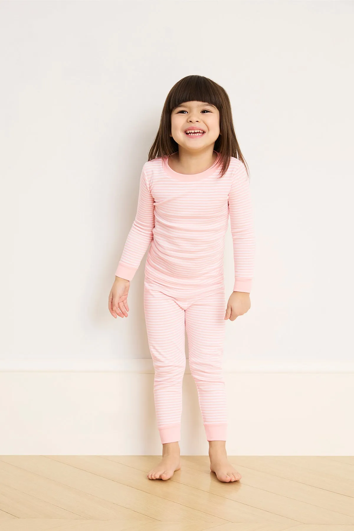 Kids Long-Long Set in English Rose Stripe