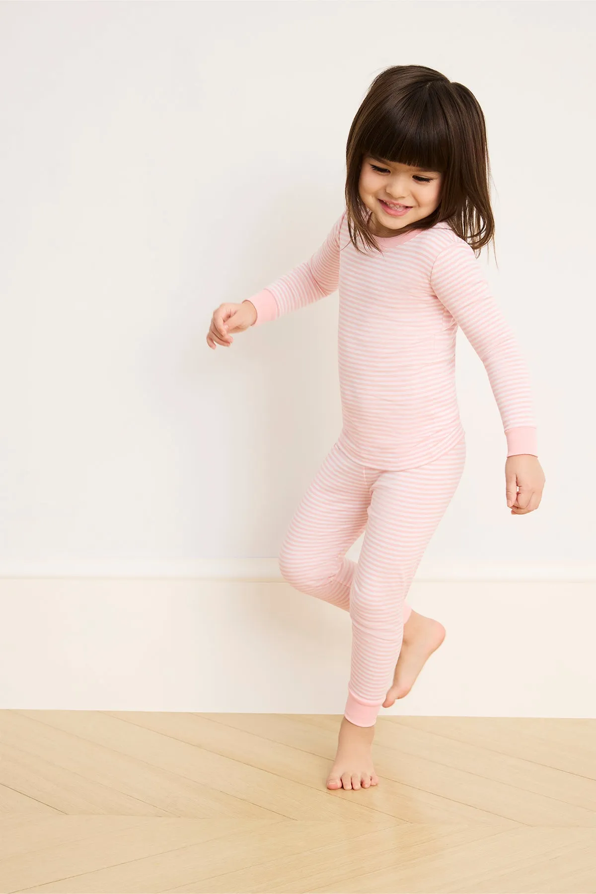 Kids Long-Long Set in English Rose Stripe