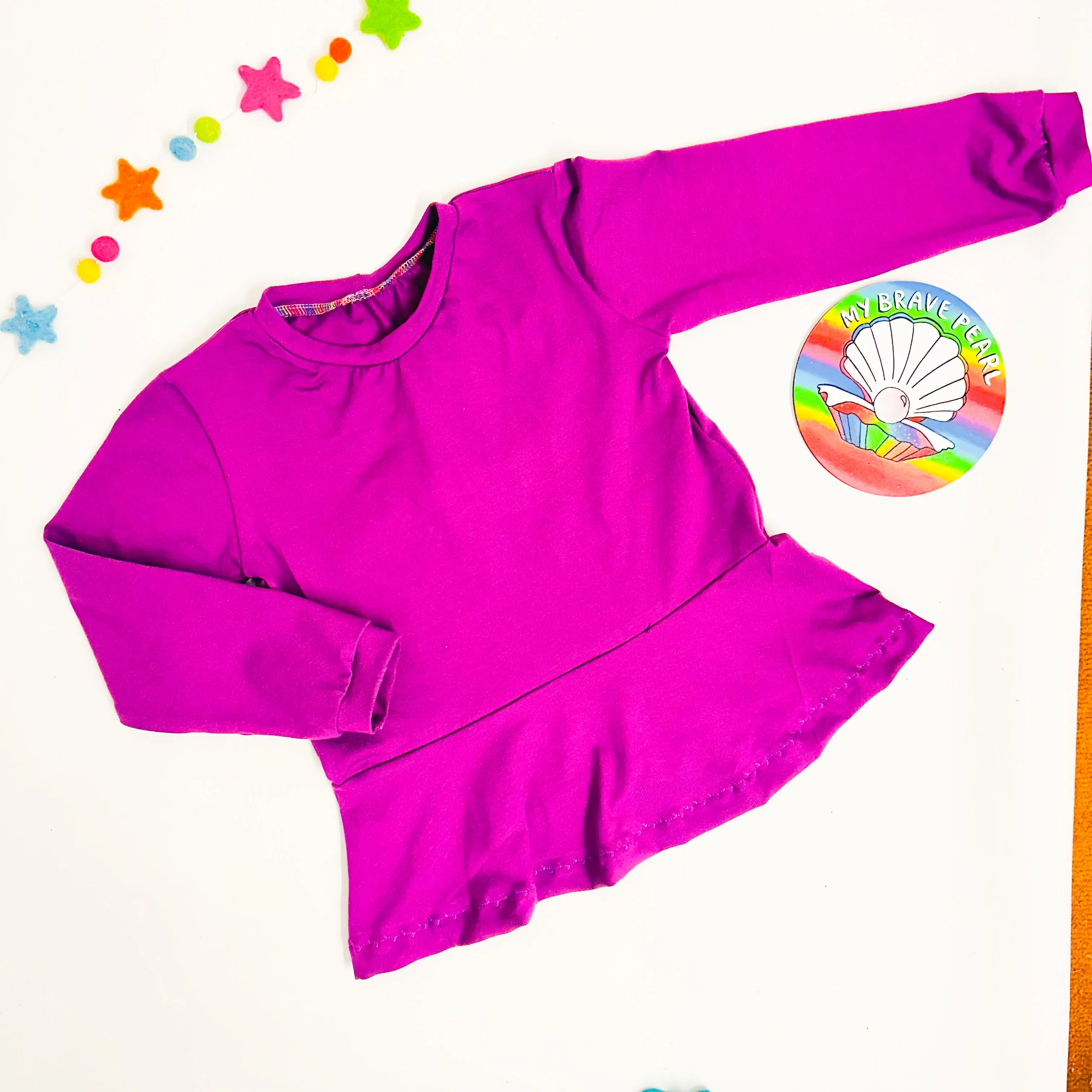 Kids Long Sleeve Peplum Top