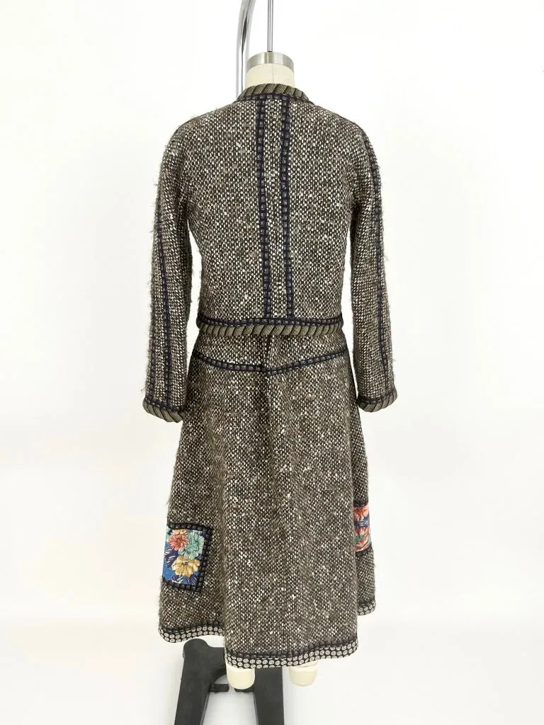 Koos Van Den Akker Wool Patchwork Skirt Set*