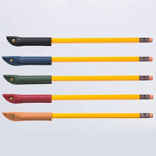Leather Pencil Caps 5-Color Set
