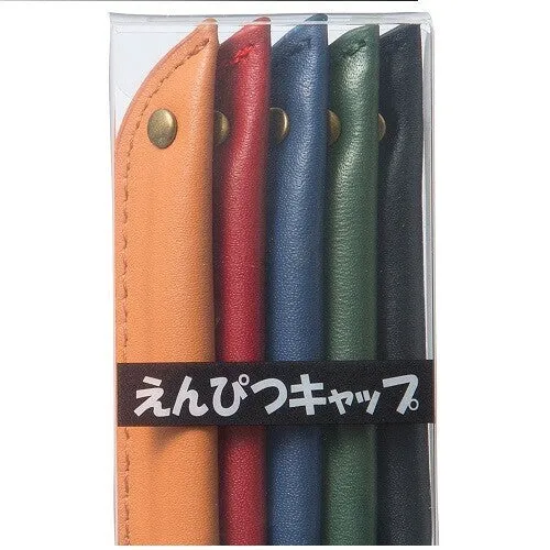 Leather Pencil Caps 5-Color Set