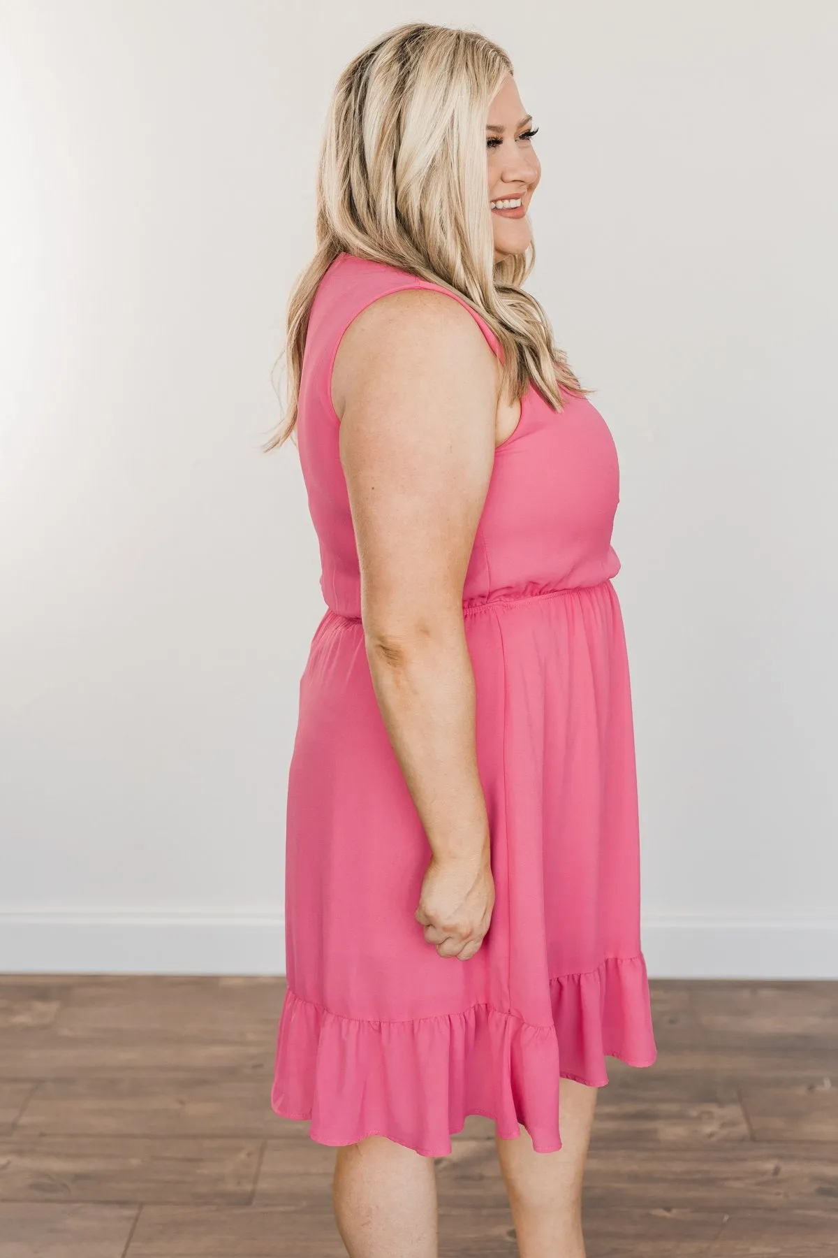 Living My Best Life Wrap Sleeveless Dress- Berry