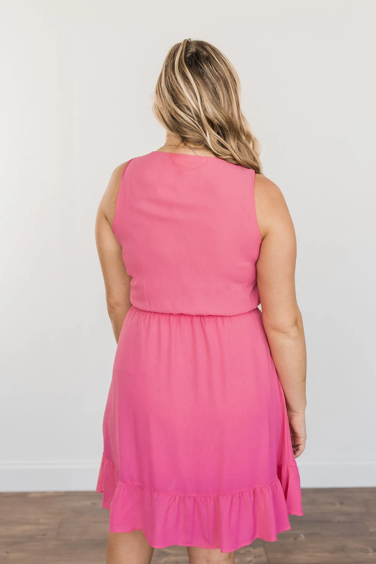 Living My Best Life Wrap Sleeveless Dress- Berry