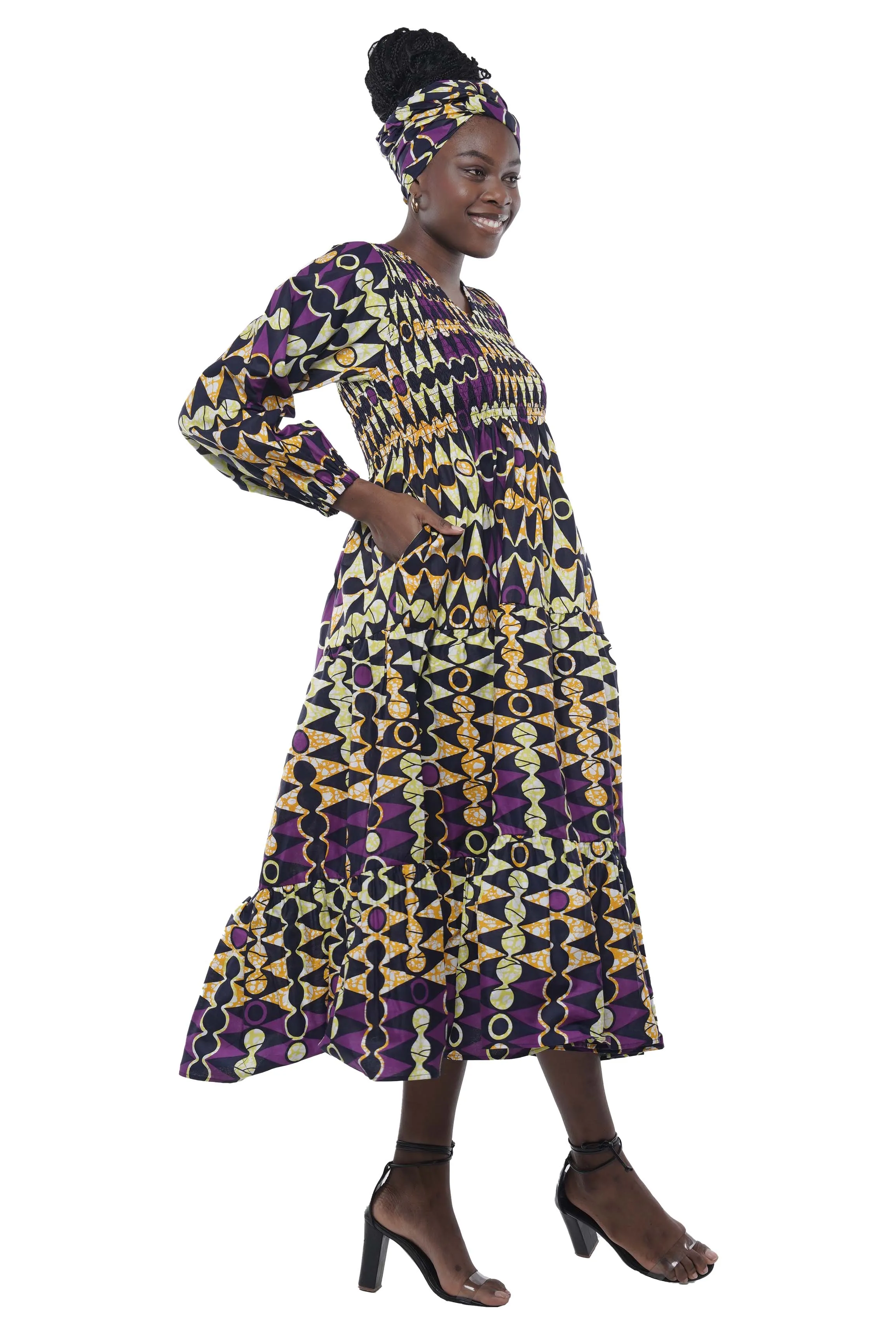 Long Maxi Smoked Tier Dress