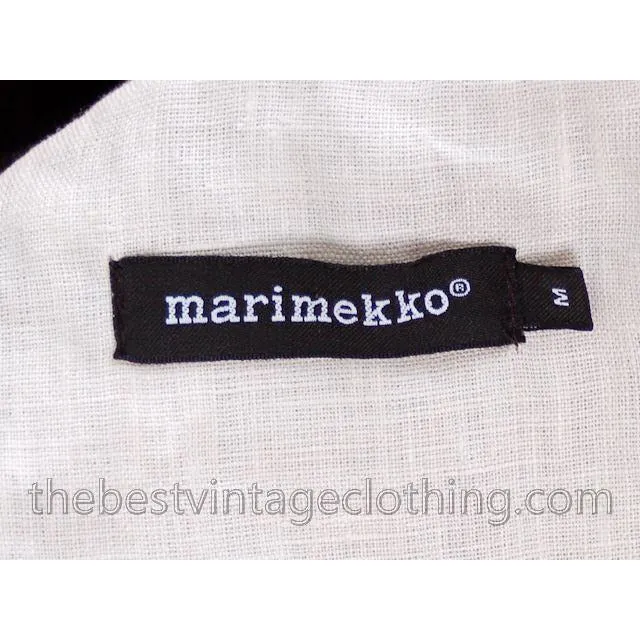Marimekko Linen Color Block Tent Dress M  Season 2013 Womens Shift Black Yellow