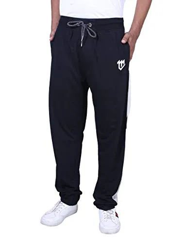 MARK LOUIIS Men's Loose Fit Trackpants (ML-BSL-1101_Black_Medium)