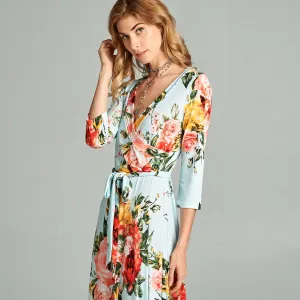 Mint Rosy Garden Venechia Maxi Wrap Dress