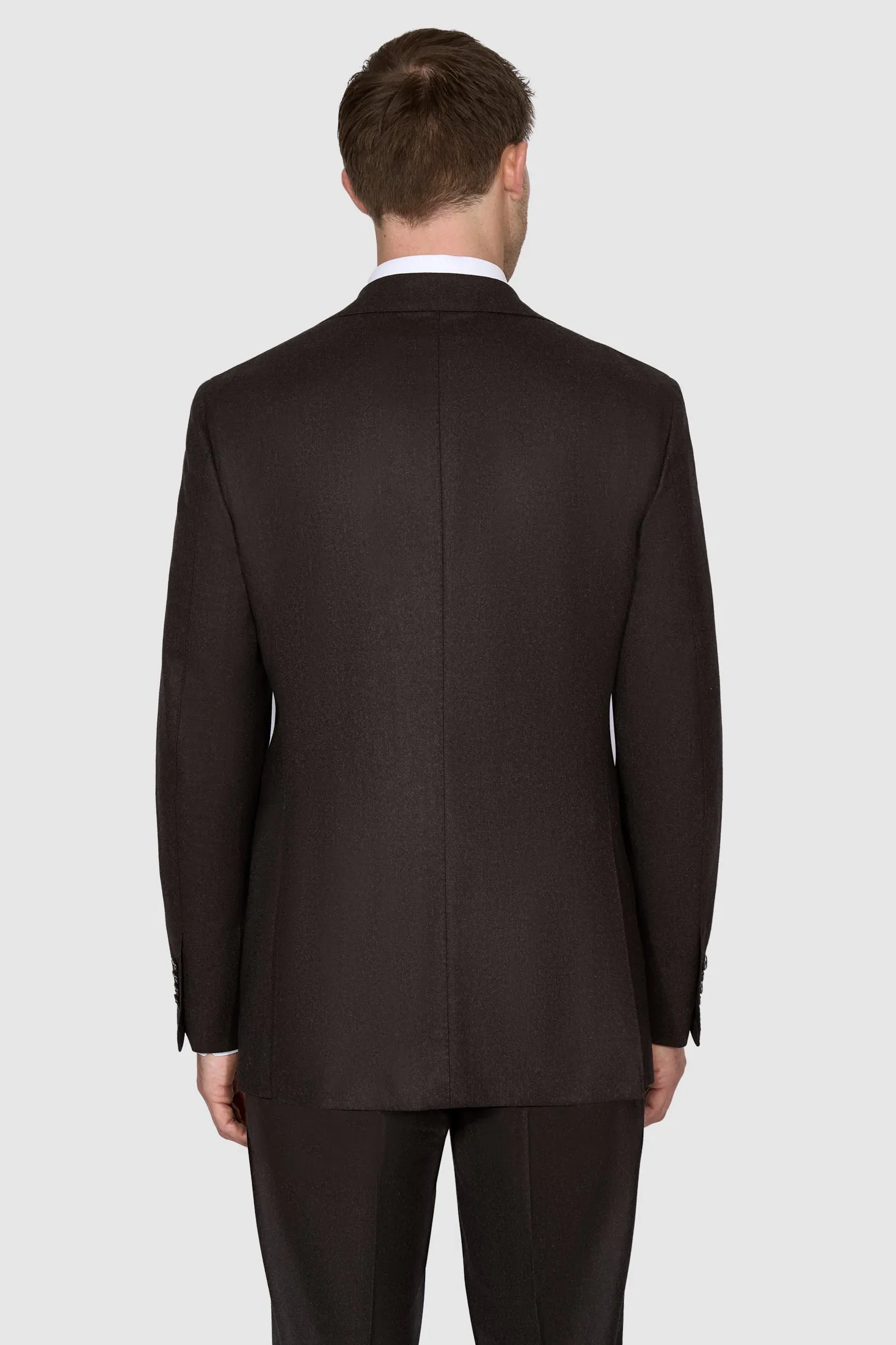 New SUITREVIEW Elmhurst Dark Brown Supersonic Light Flannel Suit - Size 36R (FINAL SALE)