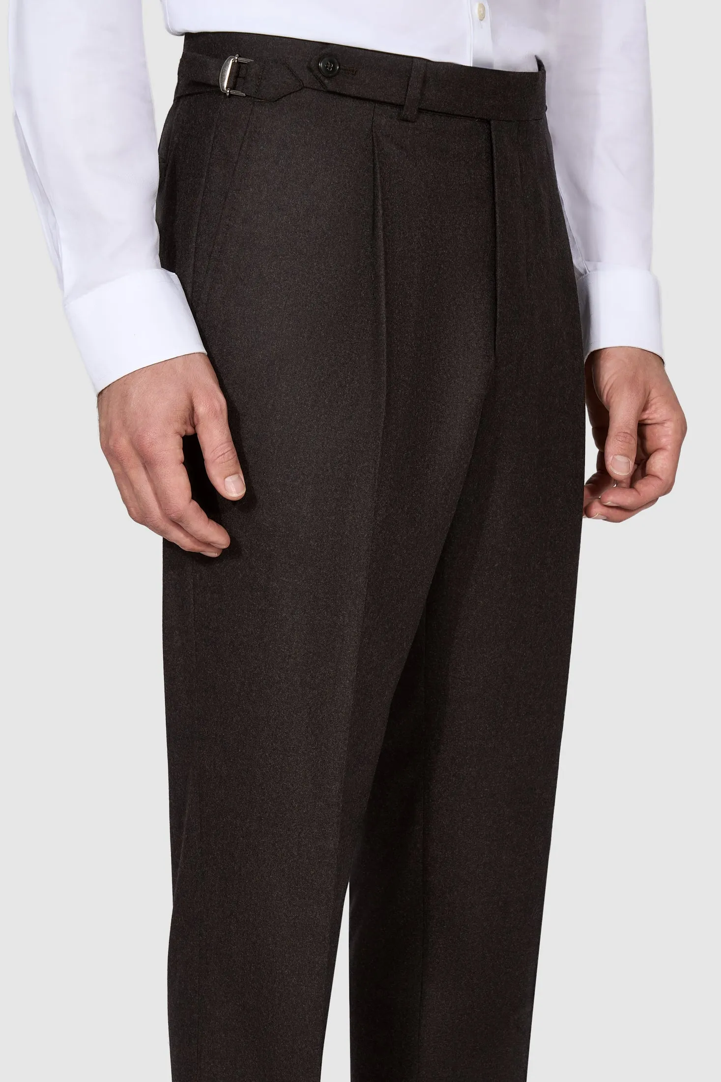 New SUITREVIEW Elmhurst Dark Brown Supersonic Light Flannel Suit - Size 36R (FINAL SALE)