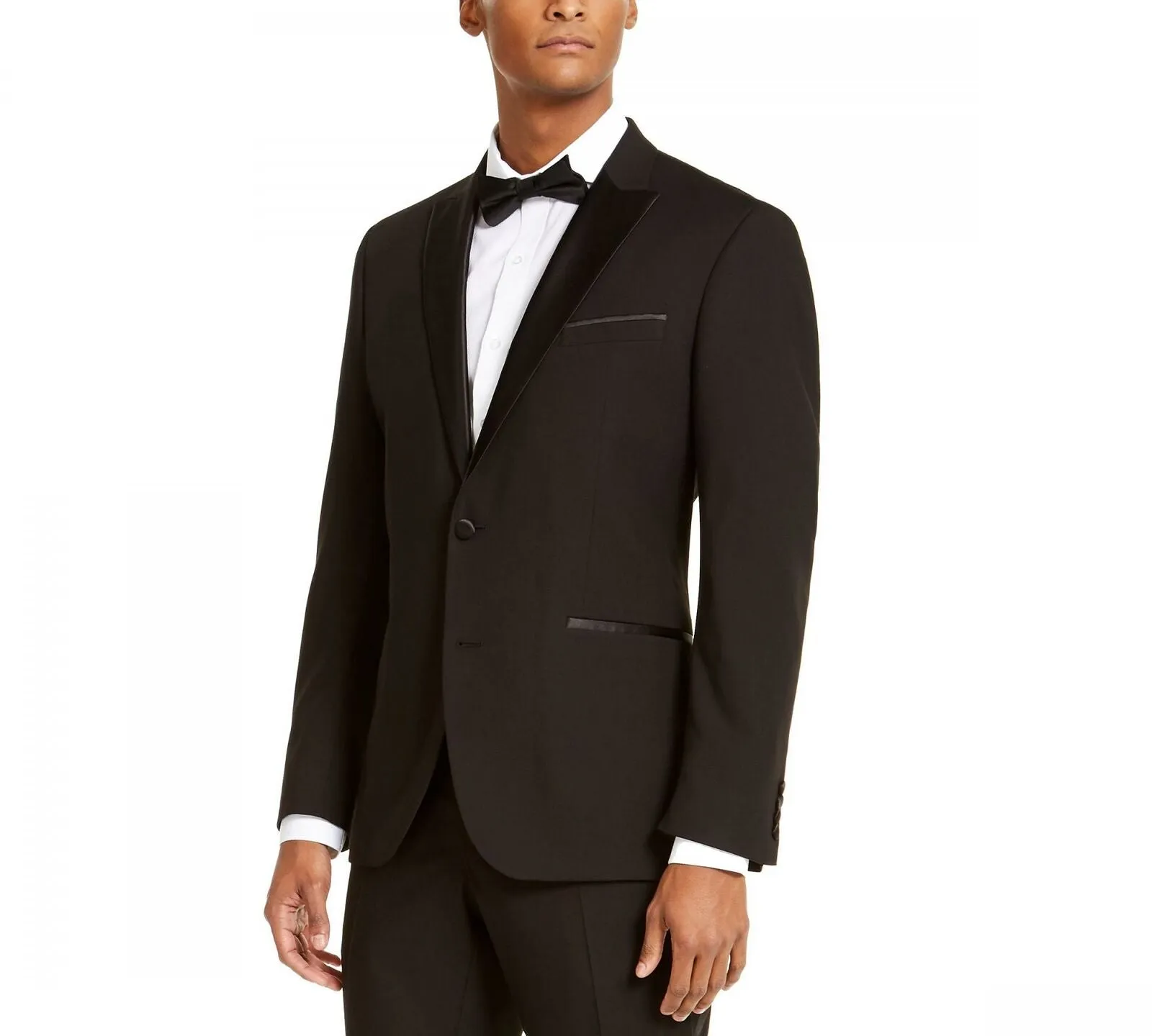 NWT Kenneth Cole Reaction Techni-Cole Peak Lapel Tuxedo. 42S 35x32