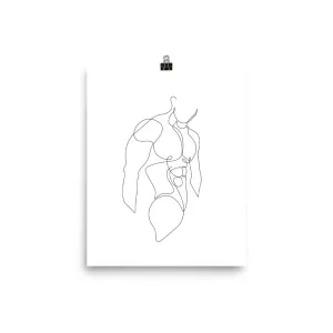 One Line Body Drawing Pose 1