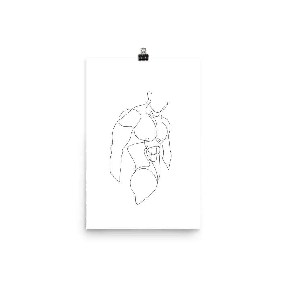 One Line Body Drawing Pose 1