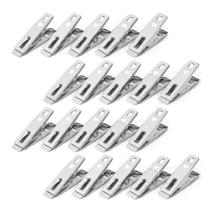 Pack of 20 Spring Loaded Stainless Steel Clothes Pegs