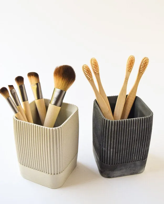 Pencil Cup - Pen Cup - Desk Set - Concrete Pencil Holder - Desk Organization - Modern - Cement - Office Decor - Minimalist Toothbrush Holder