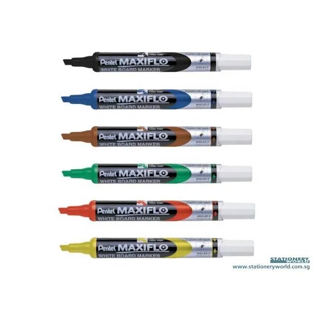 Pentel Maxiflo Whiteboard Marker Chisel Fine MWL6S