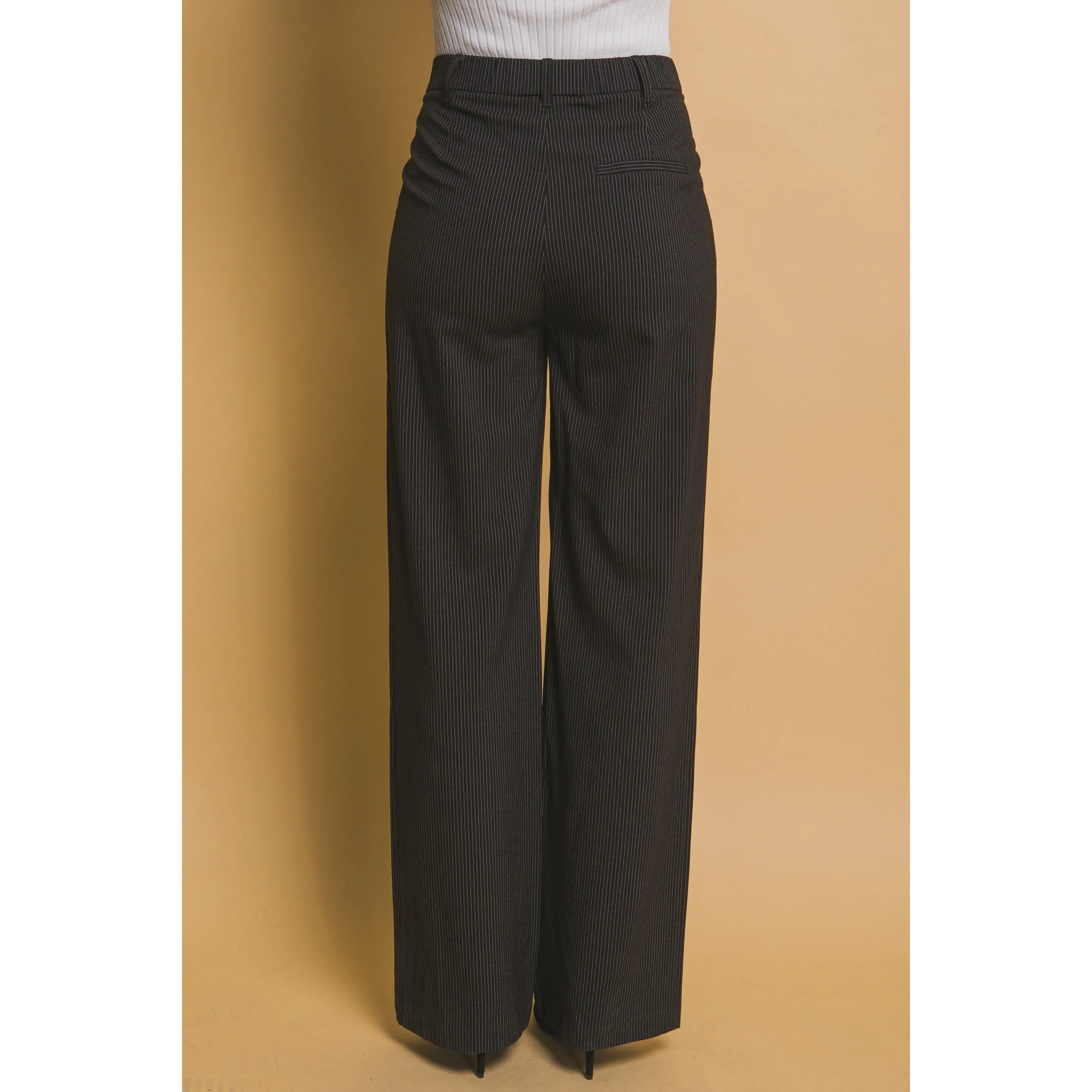 Pinstripe Wide Leg Pants