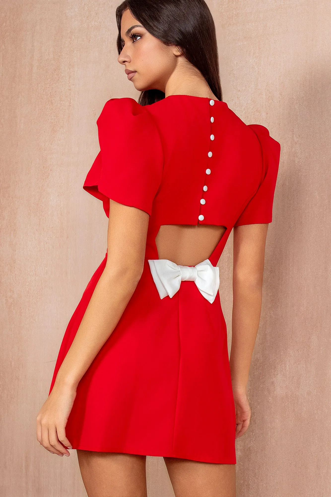 Piper Red Bow Detail Dress