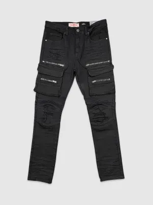 PJ-D610-Premium Slim Fit Washed Cargo Pants
