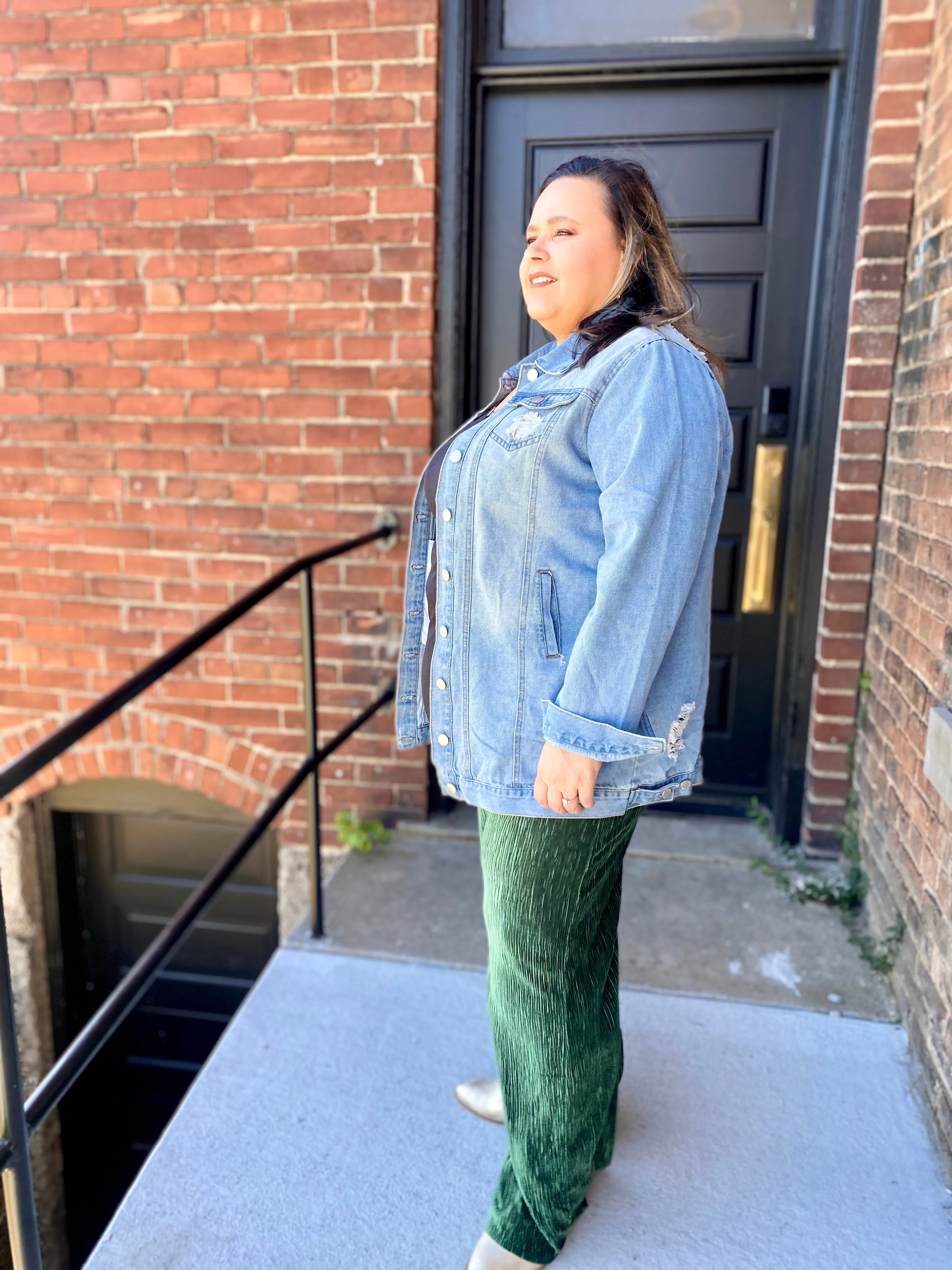 Plus Green Wide Leg Pants