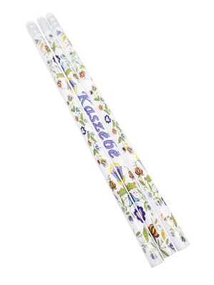 Polish Kashubian Folk Art Wooden Pencils with Eraser, Set of 3