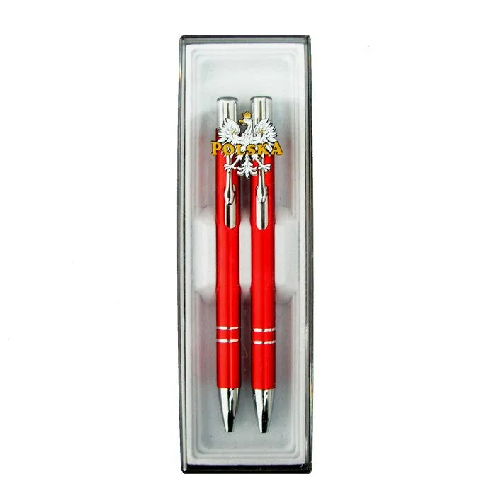 Polska Eagle Ballpoint Pen & Mechanical Pencil Gift Set