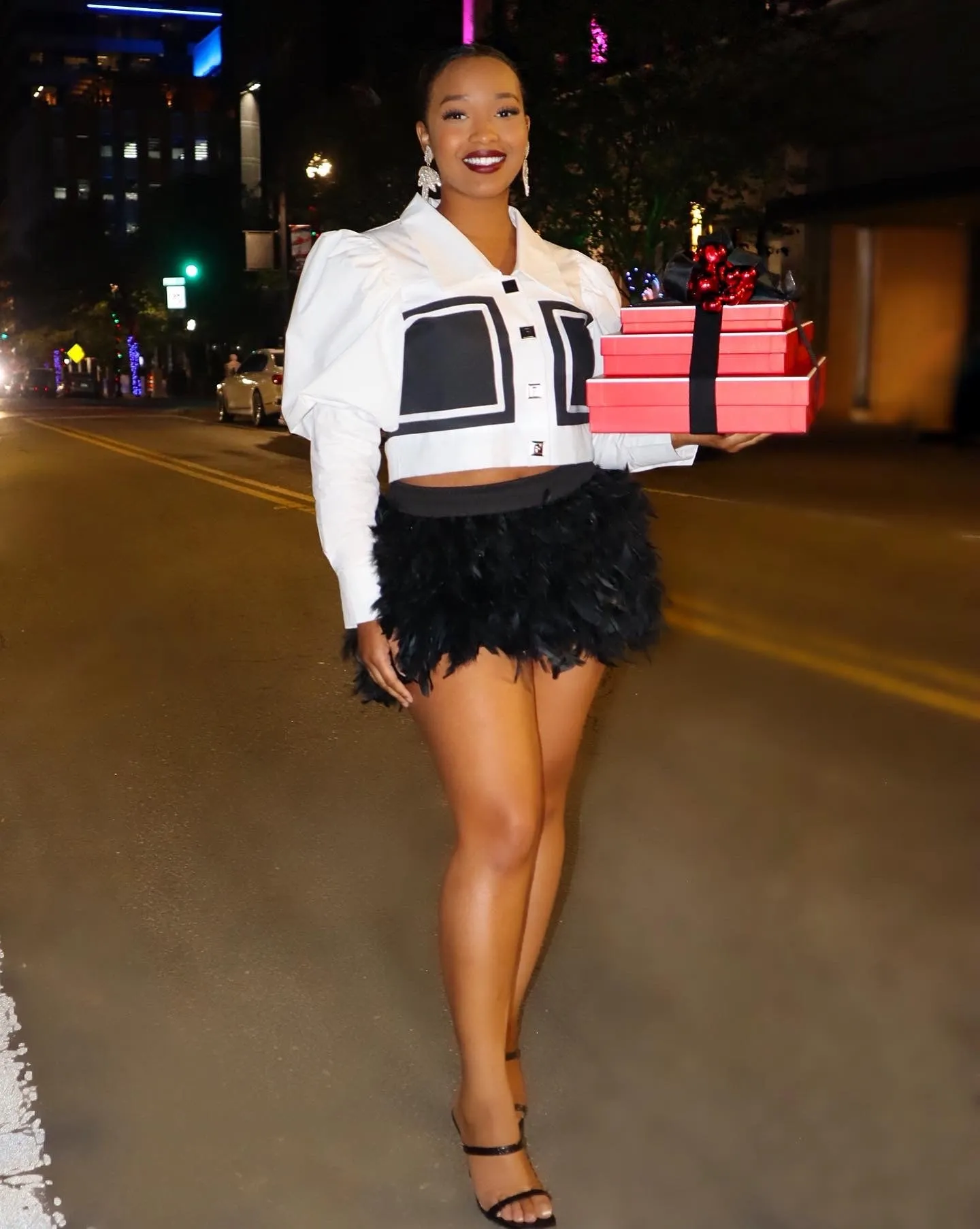 Prancer Feather Skirt BLACK