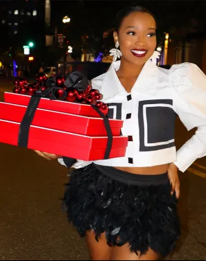 Prancer Feather Skirt BLACK